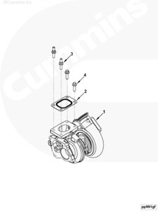 Турбокомпрессор для двигателя Cummins ISF 3.8L