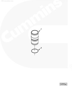 Гильза ремонтная белая (нового образца) для двигателя Cummins ISLe 8.9L