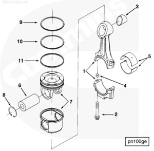 Комплект поршневых колец для двигателя Cummins N 14