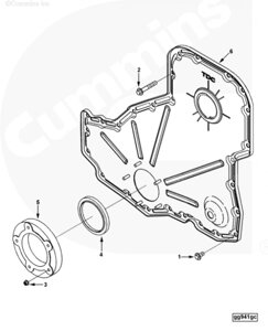 Держатель переднего сальника коленвала для двигателя Cummins ISLe 8.9L