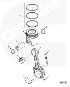 Поршень в сборе для двигателя Cummins CGE280 GAS PLUS