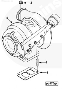 Шпилька турбокомпрессора для двигателя Cummins 6CT