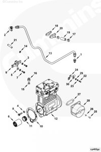 Воздушный компрессор для двигателя Cummins KTA19