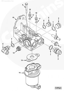 Клапан проверочный блока топливных магистралей для двигателя Cummins QSC 8.3L