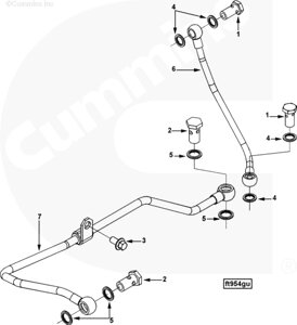 Болт "банджо" трубки слива топлива для двигателя Cummins QSC 8.3L