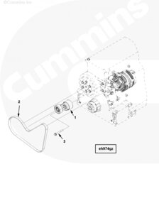 Болт крепления натяжителя ремня для двигателя Cummins ISG 12