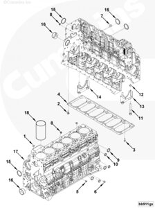 Блок цилиндров для двигателя Cummins 6ISBe 6.7L