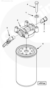 Клапан основания фильтра системы охлаждения для двигателя Cummins QSK23