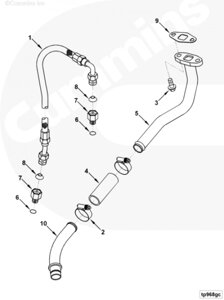 Трубка слива масла с турбины для двигателя Cummins 6BT / EQB