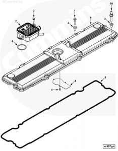 Крышка клапанная для двигателя Cummins QSL 9L