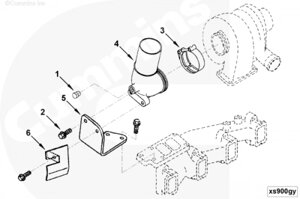 Распорка патрубка выпускного турбокомпрессора для двигателя Cummins QSB 6.7L