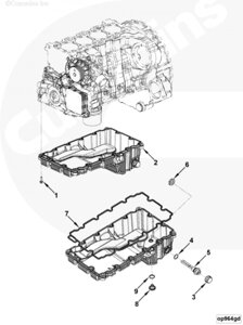 Болт крепления поддона к блоку для двигателя Cummins ISF 2.8L