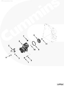 Кронштейн воздушного компрессора для двигателя Cummins 6ISBe 6.7L