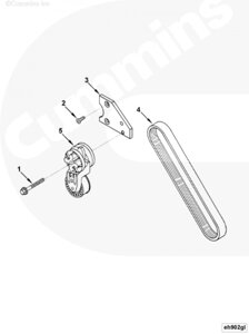 Болт крепления натяжителя ремня для двигателя Cummins 4BT / EQB