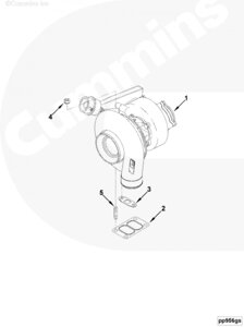 Прокладка турбокомпрессора для двигателя Cummins 4BT / EQB