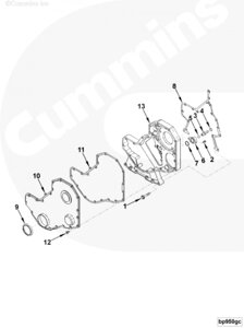 Прокладка крышки передней ГРМ для двигателя Cummins 6BT / EQB