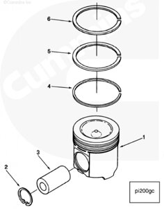Кольцо поршневое маслосъемное для двигателя Cummins L10