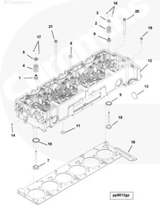 Головка блока цилиндров (ГБЦ) для двигателя Cummins ISG 12