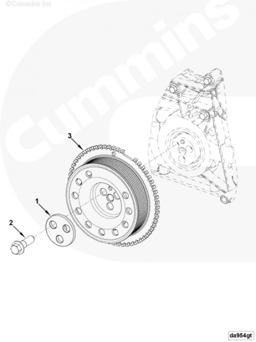 Пластина шкива коленвала для двигателя Cummins ISF 2.8L от компании КСТ-ПРОГРЕСС - фото 1
