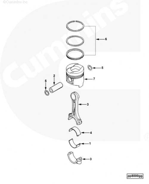 Поршень для двигателя Cummins B 3.3 от компании КСТ-ПРОГРЕСС - фото 1