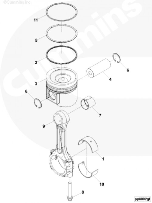 Поршень для двигателя Cummins B 3.3 от компании КСТ-ПРОГРЕСС - фото 1