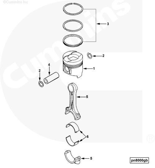 Поршень для двигателя Cummins B 3.3 от компании КСТ-ПРОГРЕСС - фото 1