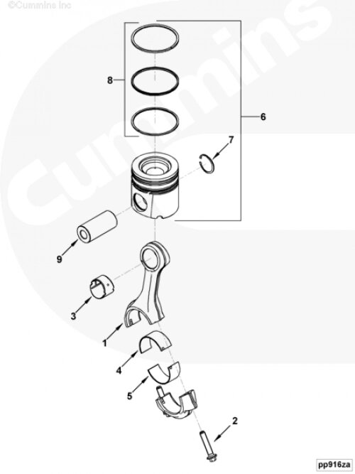 Поршень для двигателя Cummins QSB 5.9L от компании КСТ-ПРОГРЕСС - фото 1