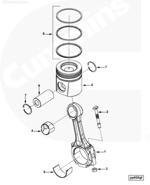 Поршень для двигателя Cummins QSC 8.3L от компании КСТ-ПРОГРЕСС - фото 1