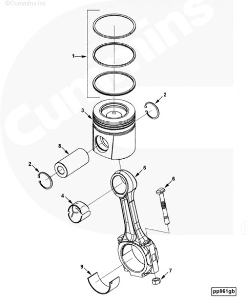 Поршень для двигателя Cummins QSC 8.3L от компании КСТ-ПРОГРЕСС - фото 1