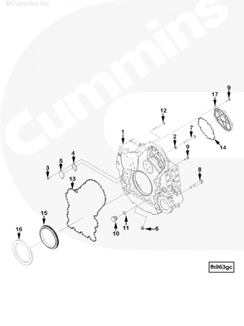 Прокладка картера маховика для двигателя Cummins QSX 11.9 от компании КСТ-ПРОГРЕСС - фото 1