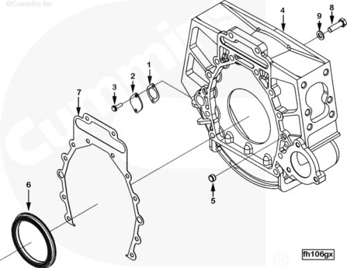 Прокладка картера маховика для двигателя Cummins QSX 15 от компании КСТ-ПРОГРЕСС - фото 1