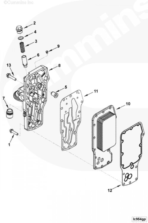 Прокладка маслоохладителя (теплообменника) для двигателя Cummins 6ISBe 6.7L от компании КСТ-ПРОГРЕСС - фото 1