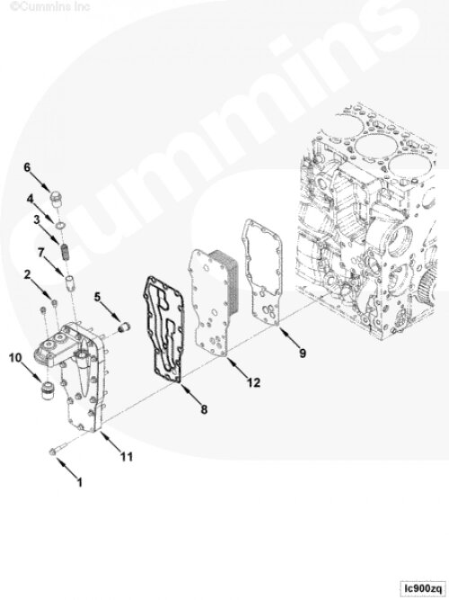 Прокладка маслоохладителя (теплообменника) для двигателя Cummins QSB 6.7L от компании КСТ-ПРОГРЕСС - фото 1