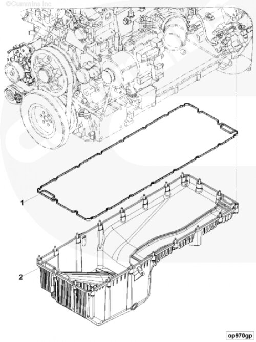 Прокладка поддона картера для двигателя Cummins ISG 12 от компании КСТ-ПРОГРЕСС - фото 1