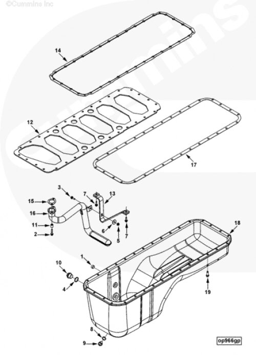 Прокладка поддона масляного картера для двигателя Cummins QSL 9L от компании КСТ-ПРОГРЕСС - фото 1