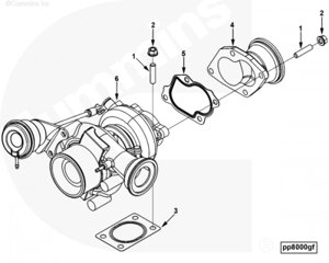 Прокладка турбокомпрессора для двигателя Cummins B 3.3