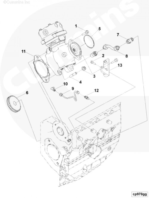 Прокладка воздушного компрессора для двигателя Cummins 6BT / EQB от компании КСТ-ПРОГРЕСС - фото 1