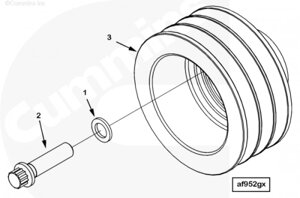 Шайба болта крепления шкива коленвала для двигателя Cummins QSK23