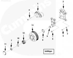 Шкив вентилятора для двигателя Cummins QSX 11.9