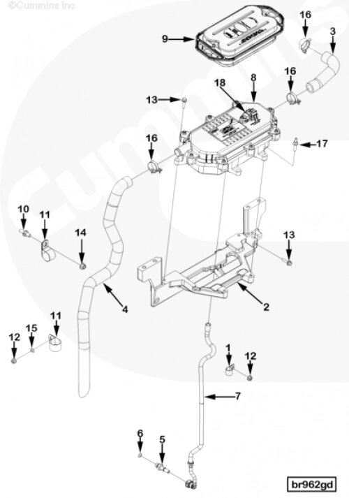 Шланг сапуна для двигателя Cummins QSX 11.9 от компании КСТ-ПРОГРЕСС - фото 1