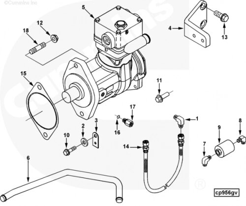 Шланг воздушного компрессора для двигателя Cummins 6BT / EQB от компании КСТ-ПРОГРЕСС - фото 1
