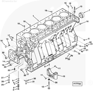 Шпонка крышки коренного вкладыша для двигателя Cummins L10