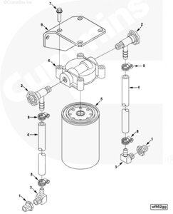 Соединитель шланга фильтра охлаждающей жидкости для двигателя Cummins ISLe 8.9L