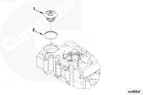 Термостат для двигателя Cummins ISF 2.8L от компании КСТ-ПРОГРЕСС - фото 1