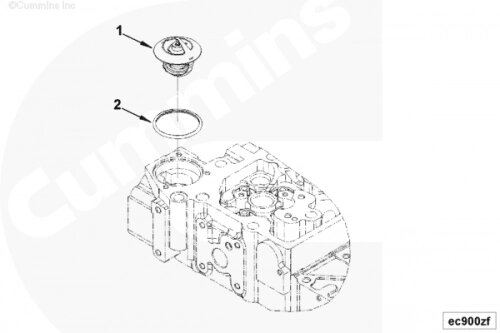Термостат с уплотнением для двигателя Cummins ISF 2.8L от компании КСТ-ПРОГРЕСС - фото 1