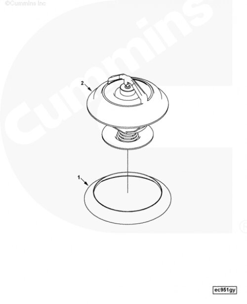 Термостат с уплотнением для двигателя Cummins ISLe 8.9L от компании КСТ-ПРОГРЕСС - фото 1