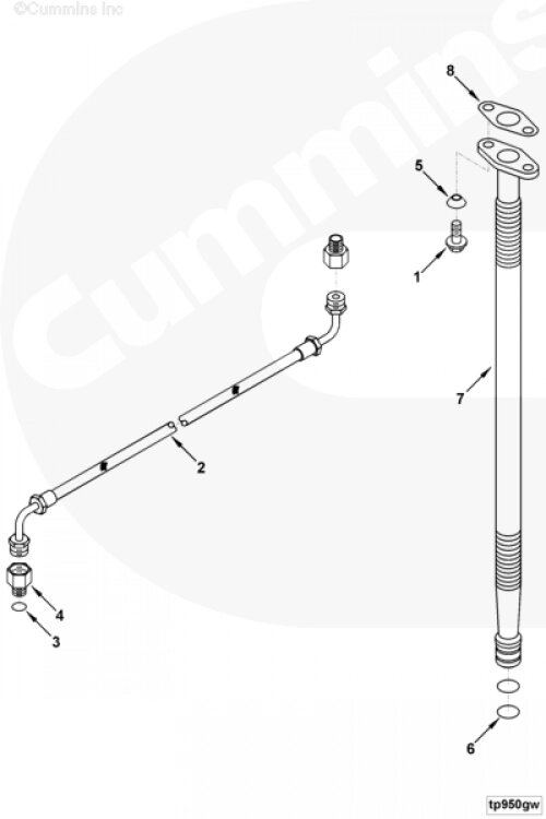 Трубка подачи масла к турбине для двигателя Cummins 4BT / EQB от компании КСТ-ПРОГРЕСС - фото 1