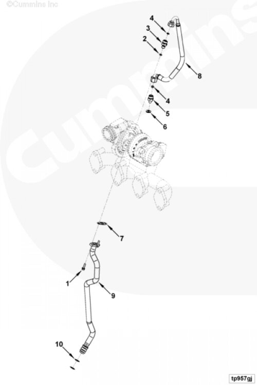 Трубка подачи масла к турбине для двигателя Cummins 4ISBе 4.5L от компании КСТ-ПРОГРЕСС - фото 1