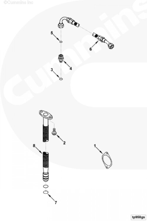 Трубка подачи масла к турбине для двигателя Cummins 6BT / EQB от компании КСТ-ПРОГРЕСС - фото 1