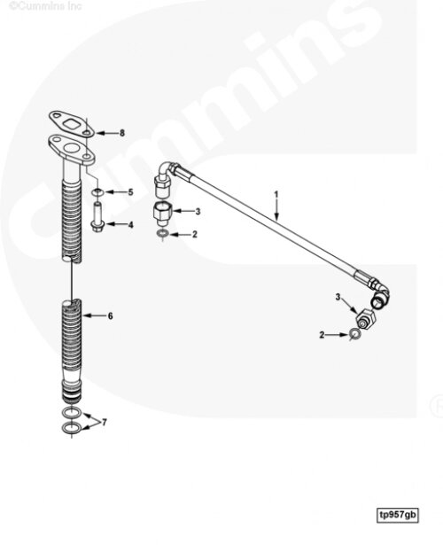 Трубка подачи масла к турбине для двигателя Cummins 6CT от компании КСТ-ПРОГРЕСС - фото 1
